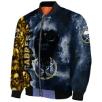 personalized buffalo sabres skull cluster navy blue bomber jacket best selling