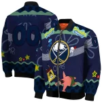 personalized buffalo sabres spongebob playtime navy blue bomber jacket best selling