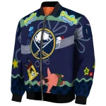 personalized buffalo sabres spongebob playtime navy blue bomber jacket best selling