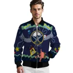 personalized buffalo sabres spongebob playtime navy blue bomber jacket best selling