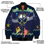 personalized buffalo sabres spongebob playtime navy blue bomber jacket best selling