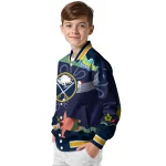 personalized buffalo sabres spongebob playtime navy blue varsity jacket best selling