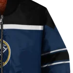 personalized buffalo sabres stripe statement navy blue black bomber jacket best selling