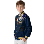 personalized buffalo sabres usa flag rips navy blue varsity jacket best selling