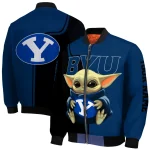 personalized byu cougars adorable yoda blue black bomber jacket best selling