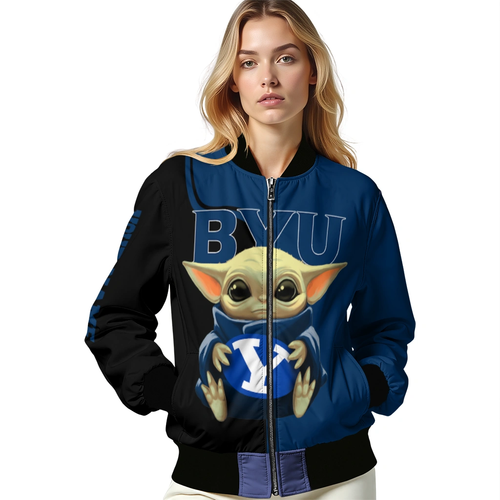 personalized byu cougars adorable yoda blue black bomber jacket latest model personalized byu cougars adorable yoda blue black bomber jacket latest model