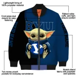 personalized byu cougars adorable yoda blue black bomber jacket best selling