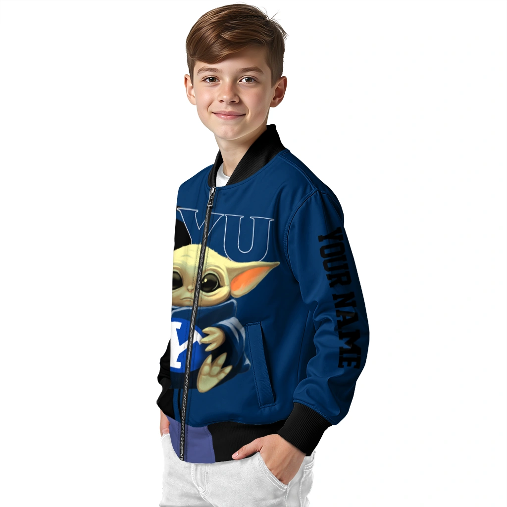 personalized byu cougars adorable yoda blue black bomber jacket trendy personalized byu cougars adorable yoda blue black bomber jacket trendy
