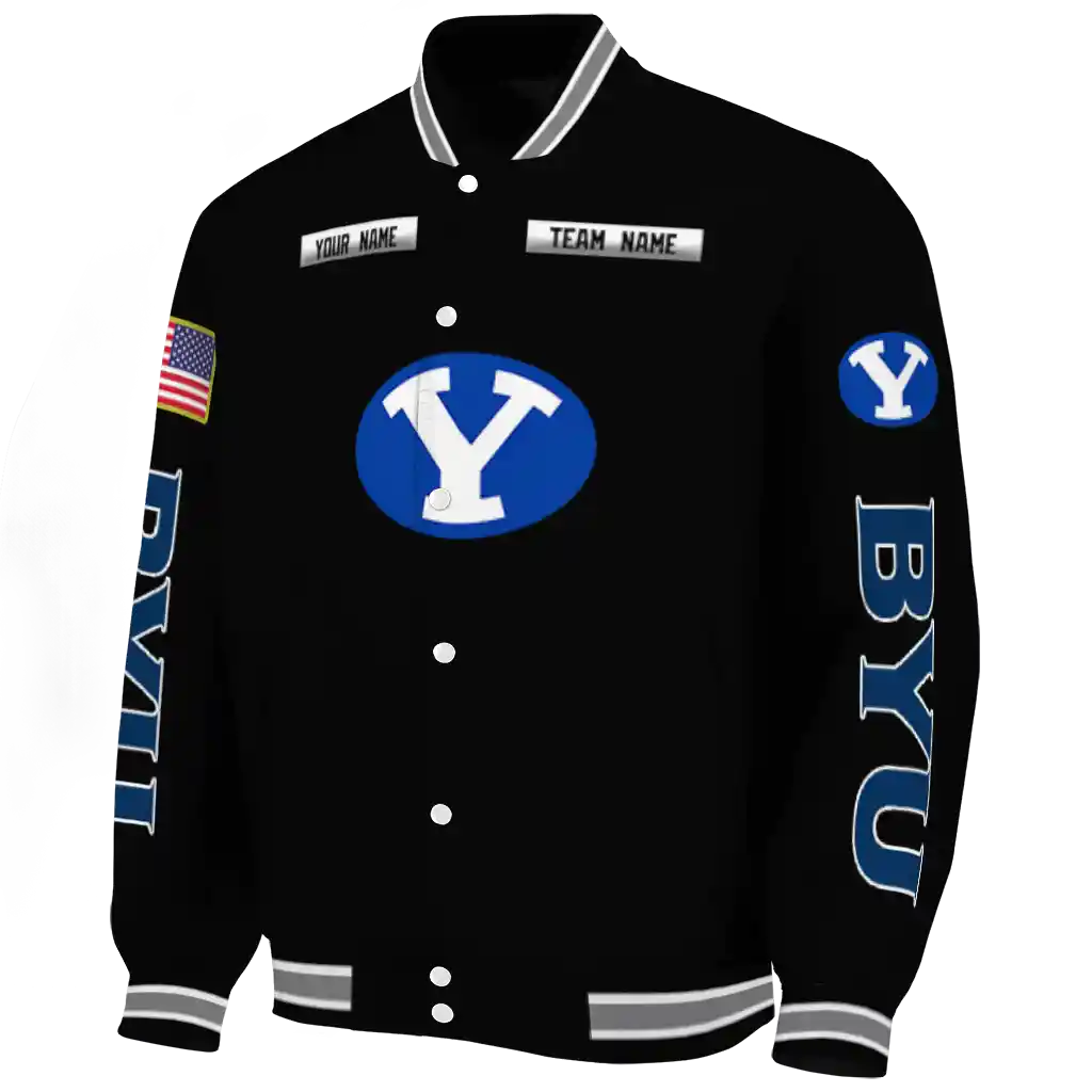 personalized byu cougars american flag skull black varsity jacket best selling personalized byu cougars american flag skull black varsity jacket best selling
