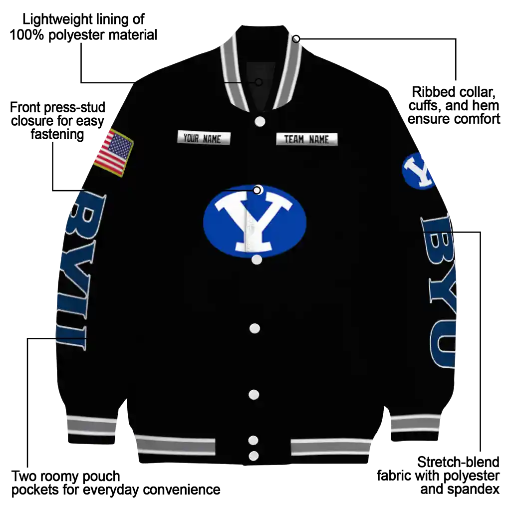 personalized byu cougars american flag skull black varsity jacket new arrival personalized byu cougars american flag skull black varsity jacket new arrival