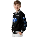 personalized byu cougars american flag skull black varsity jacket best selling