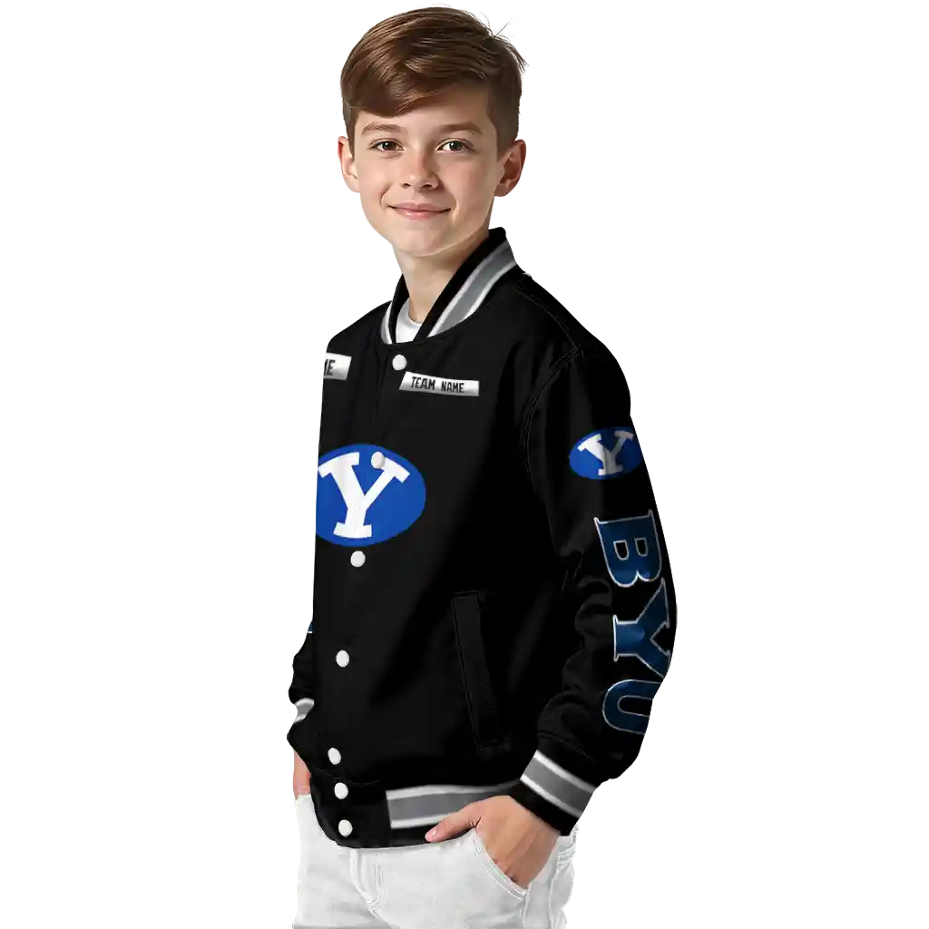 personalized byu cougars american flag skull black varsity jacket trendy personalized byu cougars american flag skull black varsity jacket trendy