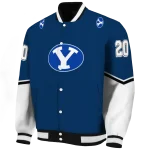 personalized byu cougars chevron style blue varsity jacket best selling