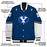 personalized byu cougars chevron style blue varsity jacket best selling