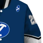 personalized byu cougars chevron style blue varsity jacket best selling