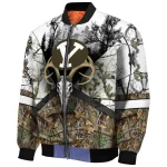 personalized byu cougars deer skull camouflage white bomber jacket best selling