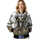 personalized byu cougars deer skull camouflage white bomber jacket best selling