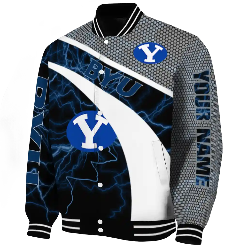 personalized byu cougars electric flash blue varsity jacket best selling personalized byu cougars electric flash blue varsity jacket best selling
