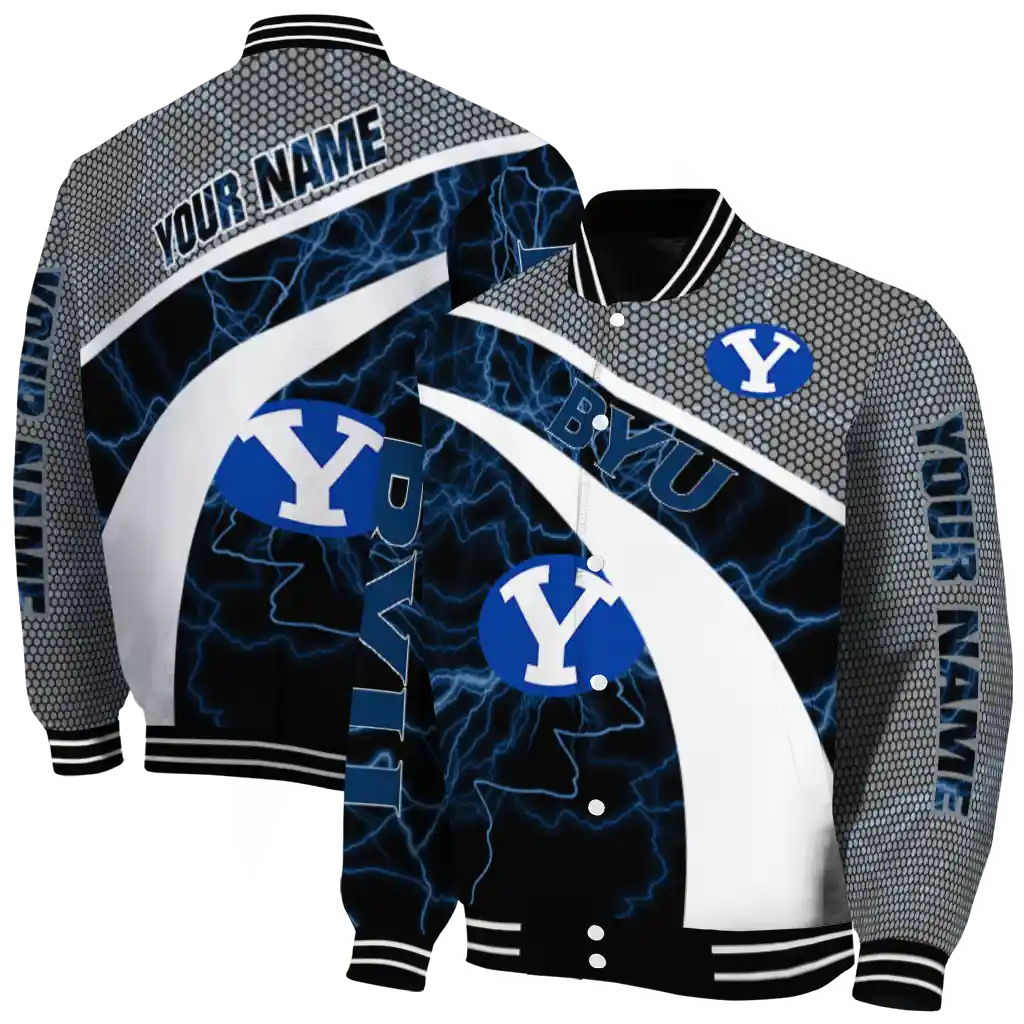 personalized byu cougars electric flash blue varsity jacket fashion forward personalized byu cougars electric flash blue varsity jacket fashion forward