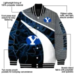 personalized byu cougars electric flash blue varsity jacket best selling