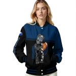 personalized byu cougars groot football blue black varsity jacket best selling