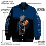 personalized byu cougars groot football blue black varsity jacket best selling