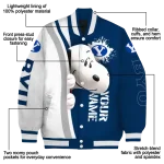 personalized byu cougars snoopy head blue varsity jacket best selling