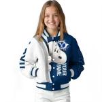 personalized byu cougars snoopy head blue varsity jacket best selling