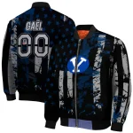 personalized byu cougars star stripes blue black bomber jacket best selling
