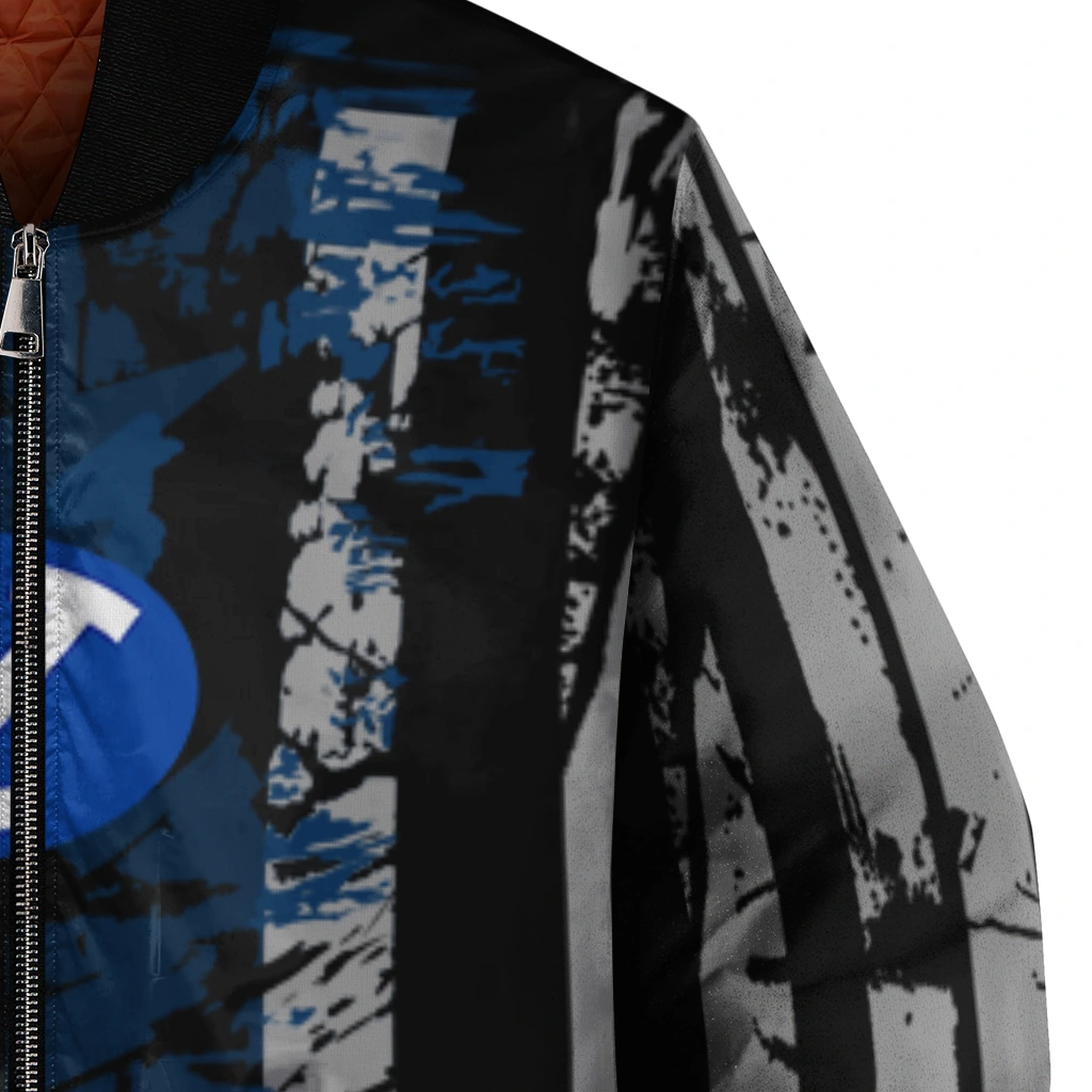 personalized byu cougars star stripes blue black bomber jacket premium grade personalized byu cougars star stripes blue black bomber jacket premium grade