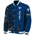 personalized byu cougars tribal deer art blue varsity jacket best selling