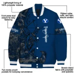 personalized byu cougars tribal deer art blue varsity jacket best selling