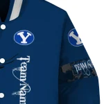 personalized byu cougars tribal deer art blue varsity jacket best selling