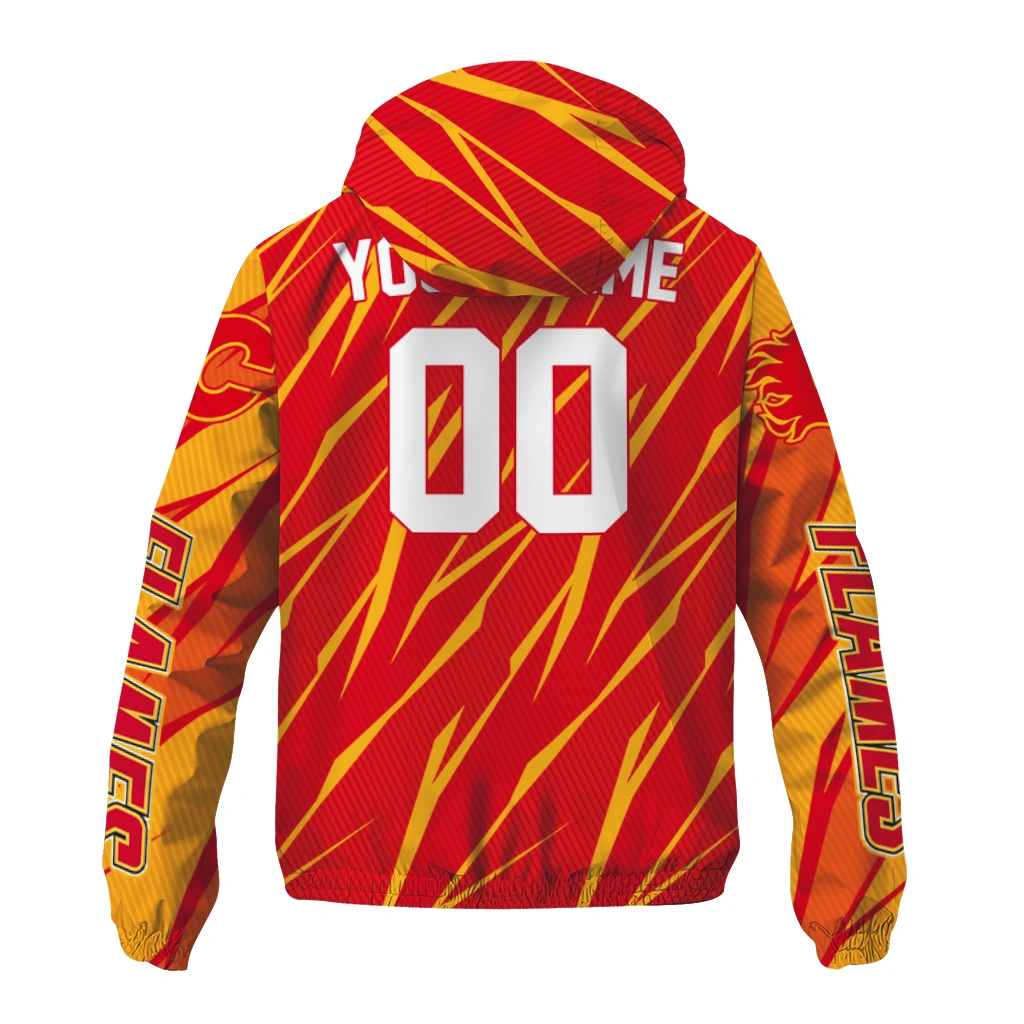 personalized calgary flames abstract streaks red windbreaker jacket fashion forward personalized calgary flames abstract streaks red windbreaker jacket fashion forward
