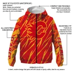personalized calgary flames abstract streaks red windbreaker jacket best selling