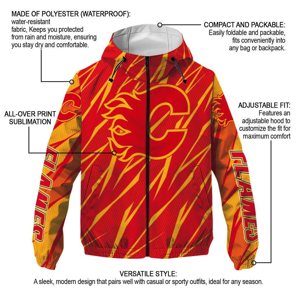 personalized calgary flames abstract streaks red windbreaker jacket new arrival personalized calgary flames abstract streaks red windbreaker jacket new arrival