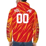 personalized calgary flames abstract streaks red windbreaker jacket best selling