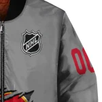 personalized calgary flames claw streak grey bomber jacket best selling