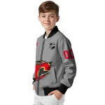 personalized calgary flames claw streak grey bomber jacket best selling