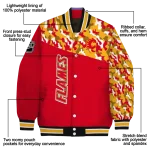personalized calgary flames flag scratch effect red varsity jacket best selling