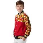 personalized calgary flames flag scratch effect red varsity jacket best selling