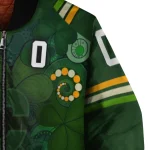 personalized calgary flames shamrock vortex green bomber jacket best selling