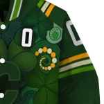 personalized calgary flames shamrock vortex green varsity jacket best selling