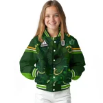 personalized calgary flames shamrock vortex green varsity jacket best selling