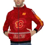personalized calgary flames shards cluster red windbreaker jacket best selling
