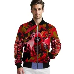 personalized calgary flames skull horde red bomber jacket best selling