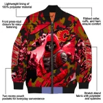 personalized calgary flames skull horde red bomber jacket best selling
