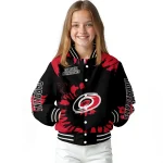 personalized carolina hurricanes burst splatter red varsity jacket best selling
