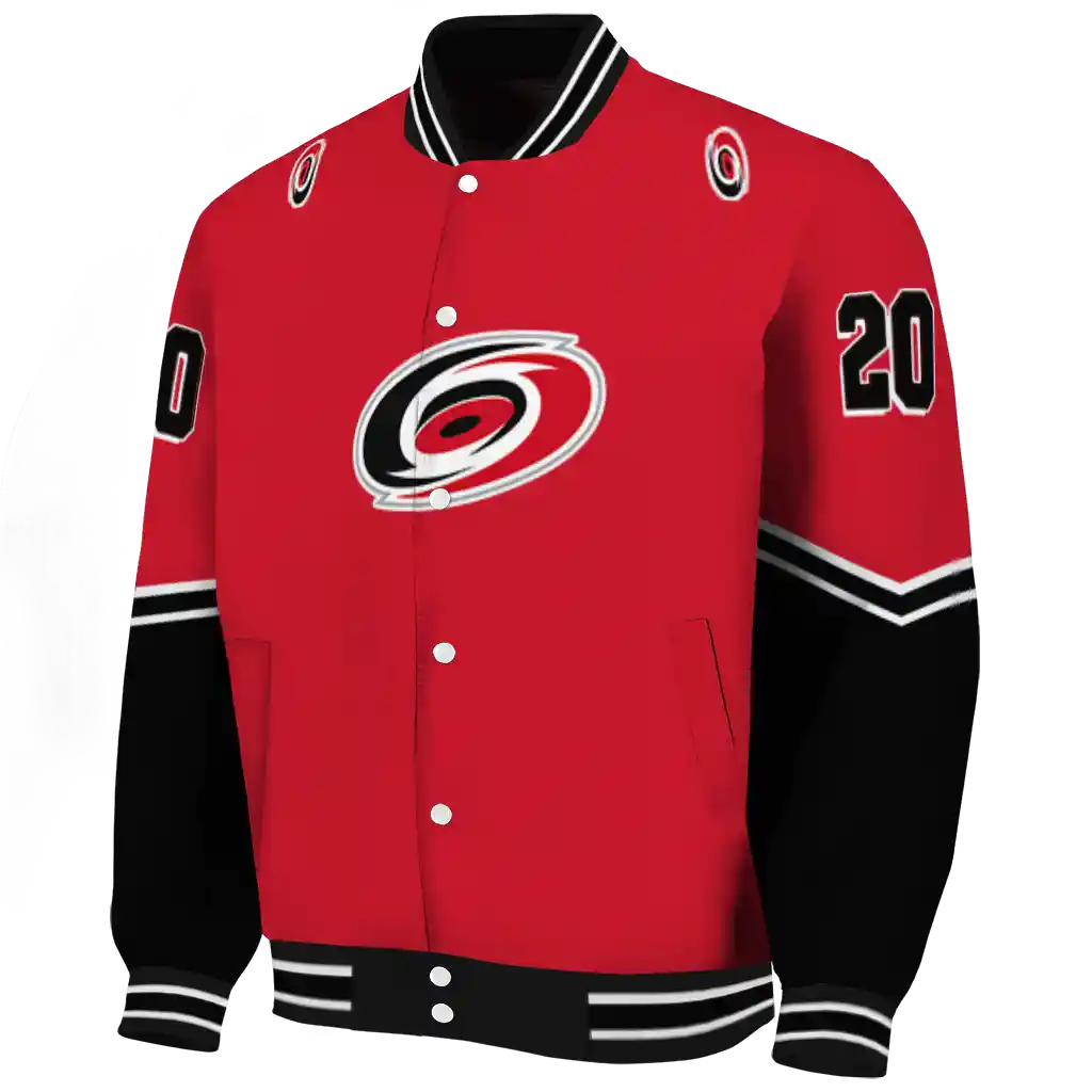 personalized carolina hurricanes chevron style red varsity jacket best selling personalized carolina hurricanes chevron style red varsity jacket best selling