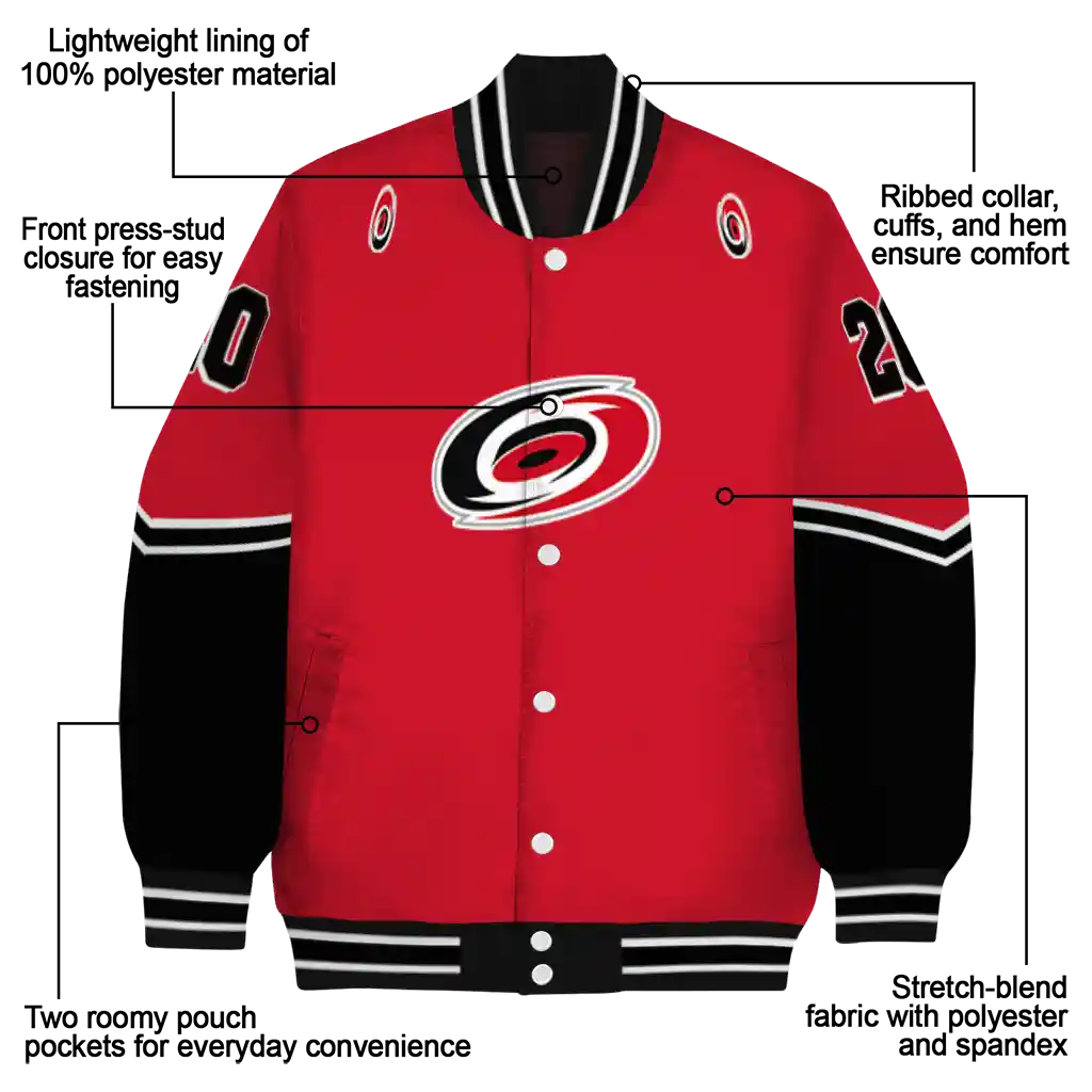 personalized carolina hurricanes chevron style red varsity jacket new arrival personalized carolina hurricanes chevron style red varsity jacket new arrival